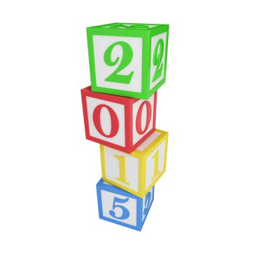 alfabe kutusu 2015 yeni yıl beyaz bir arka plan üzerinde izole