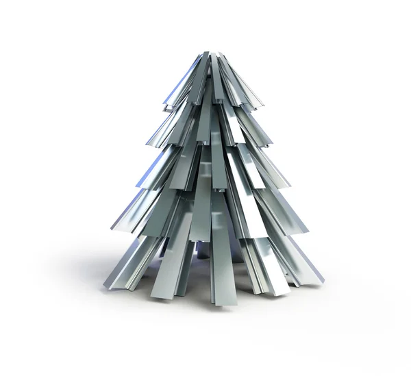 Beyaz bir arka plan üzerinde Noel ağaç .fir ağaç metal