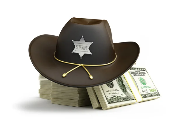 Sombrero de sheriff dólar sobre un fondo blanco —  Fotos de Stock