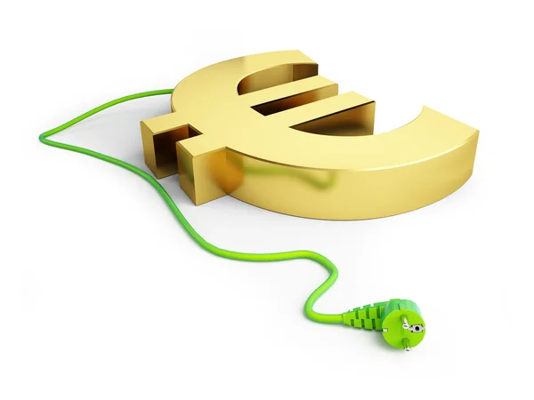 Dollar sign green power plug on a white background — Stock Photo, Image