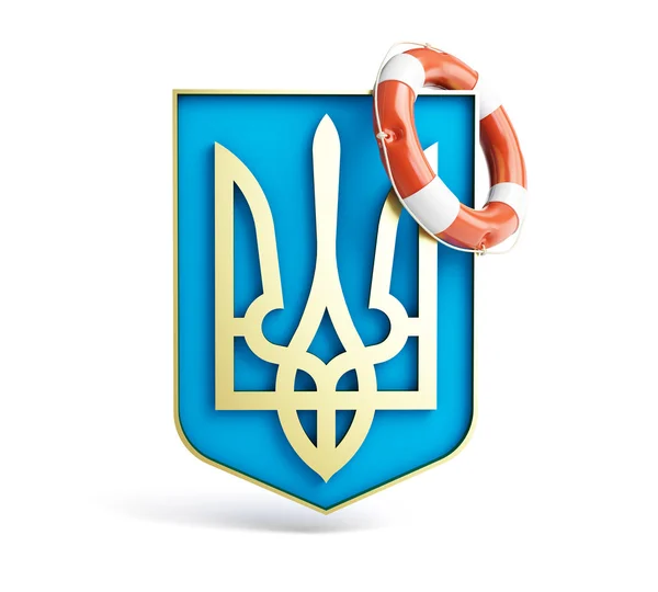 Emblem of ukraine lifebuoy on a white background.jpg — Stock Photo, Image