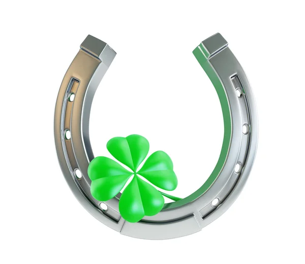 St. Patrick's day zilveren hoefijzer — Stockfoto