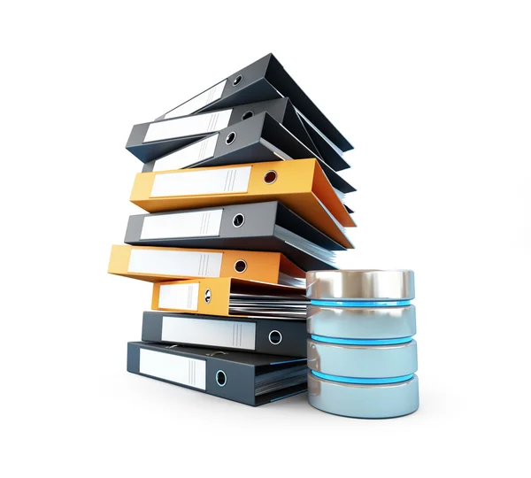 Komputerowa baza danych będzie zastąpić klasycznych folderów — Zdjęcie stockowe
