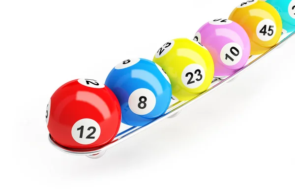 Μπαλάκια Bingo παιχνίδια κλήρωσης σε λευκό φόντο — Φωτογραφία Αρχείου