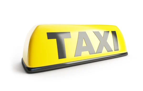 Signo de taxi 3d sobre fondo blanco — Foto de Stock