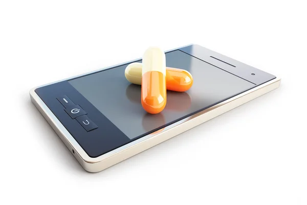 Pills for mobile phone — Stock Photo, Image