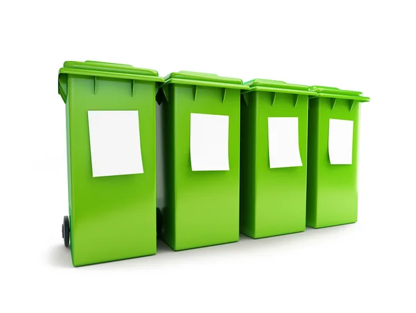 Waste sorting four green wheeled — Stock Photo, Image