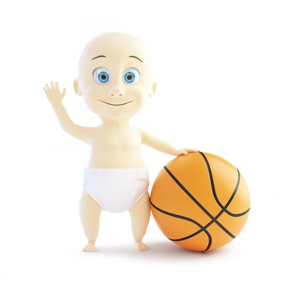 Dítě s basketbal — Stock fotografie