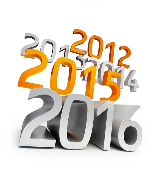 New year 2016. 3d Illustrations on a white background — Stock Photo, Image