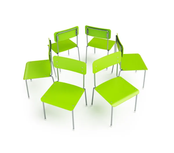 Grupp av stolar stå i en cirkel — Stockfoto