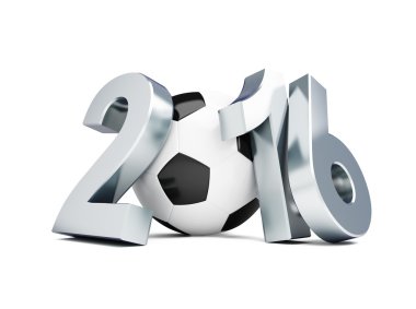Futbol beyaz bir arka plan üzerinde 2016.3d resimler 