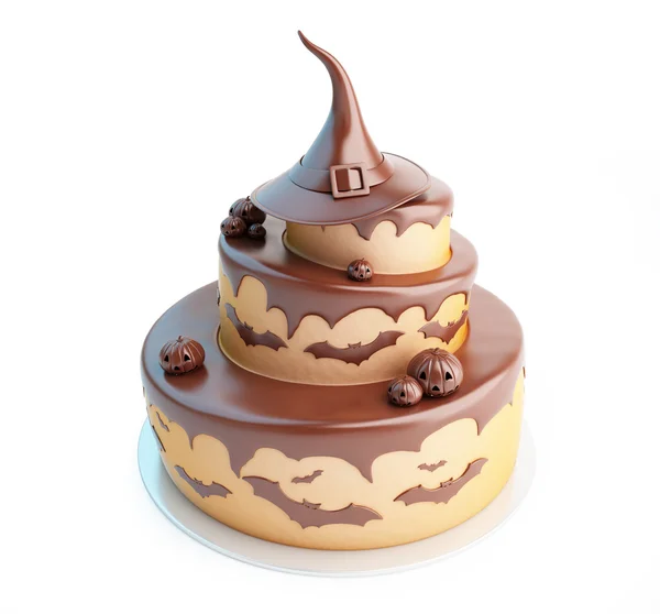 Halloween-Kuchen 3D-Illustrationen auf weißem Hintergrund — Stockfoto