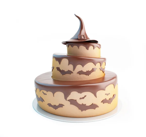 Halloween-Kuchen 3D-Illustrationen auf weißem Hintergrund — Stockfoto