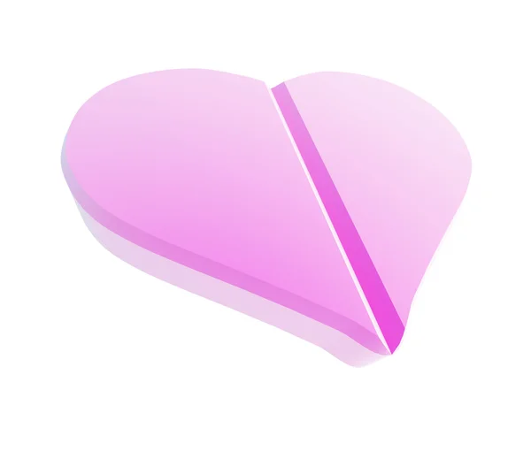 Tablety srdce 3d ilustrace — Stock fotografie