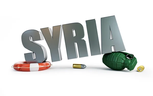 戦争白い背景で Syriya 3 d イラスト — ストック写真