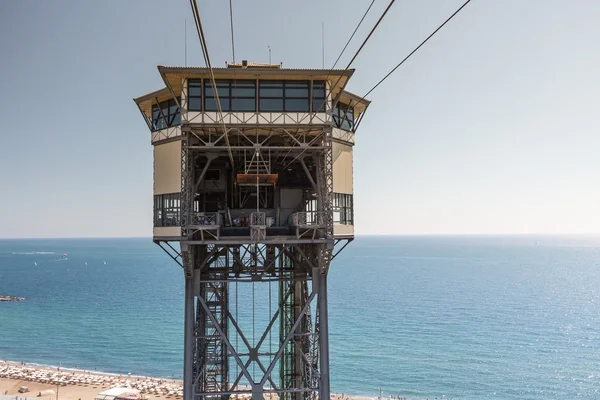 Kabelspoorweg in barcelona — Stockfoto