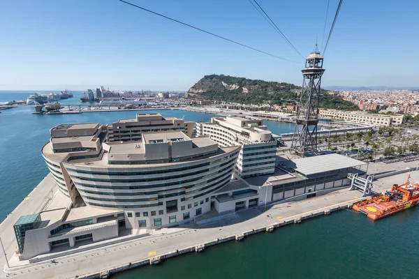 Kabelspoorweg in barcelona — Stockfoto