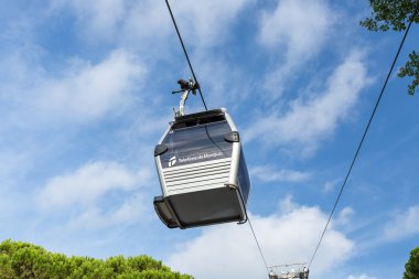 Barcelona - İspanya, 25 Ağustos 2014: Barcelona'da Montjuic Teleferic