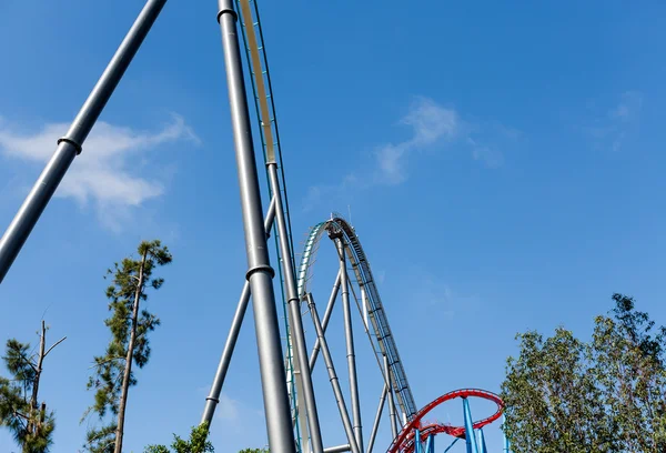 Roller Coaster in Amusement Entartainment Theme Park — Stock Photo, Image