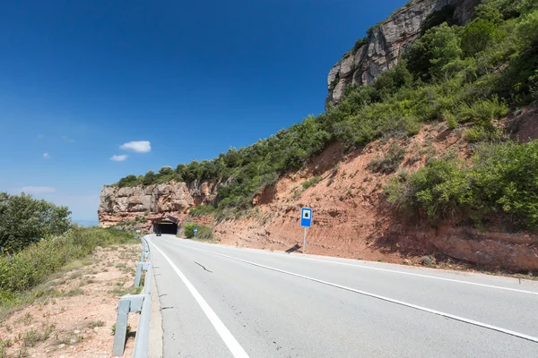 Landelijke weg tussen rotsen op de zomer — Stockfoto