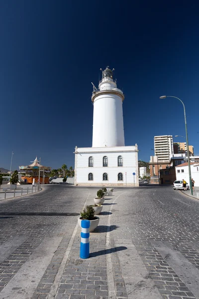 Beyaz feneri Malaga, İspanya — Stok fotoğraf