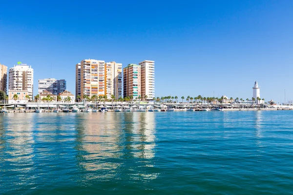 MALAGA, SPAIN - SEPTEMBER 4 2014: Enbankment in marina — Stock Photo, Image