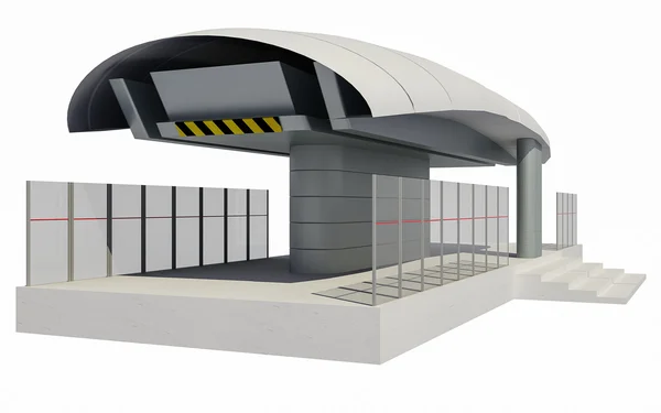 3D Illustration der Seilbahnstation — Stockfoto