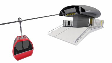 Teleferik istasyonu 3D çizimi