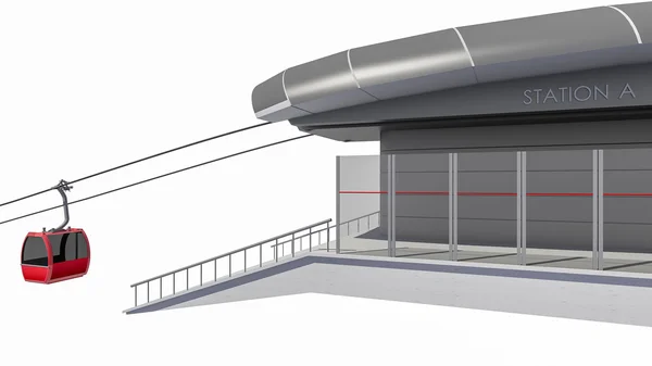 3D-инсталляция станции канатной дороги — стоковое фото