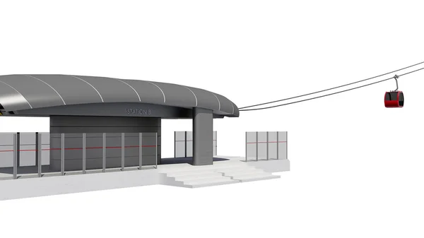 Ilustração 3D da Estação Cableway — Fotografia de Stock