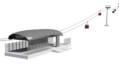 Teleferik istasyonu çizimi