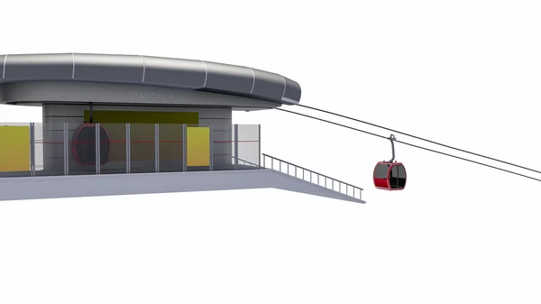 Illustration of Cableway Station — Stock Photo, Image