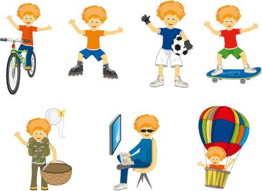 farklı durumlarda küçük çocuk