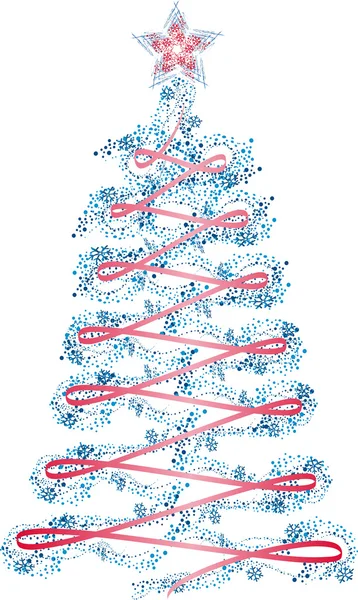 Χριστουγεννιάτικο δέντρο με ένα αστέρι — Διανυσματικό Αρχείο