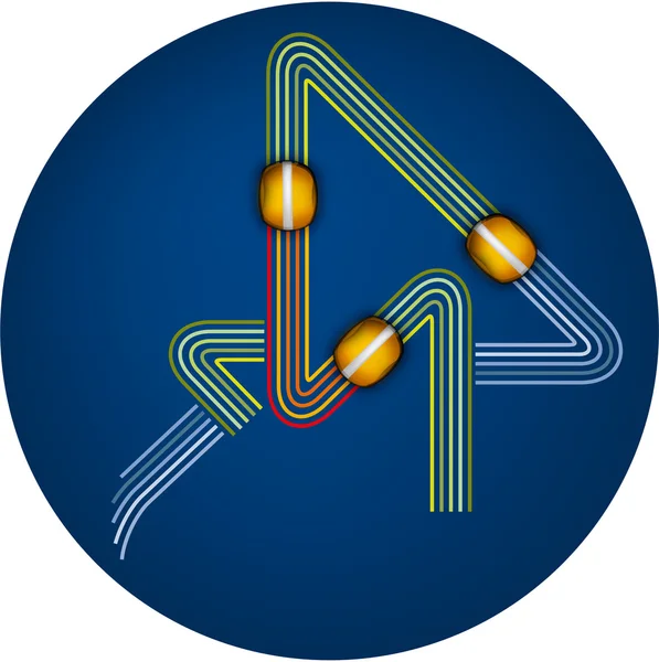 Gráficos vectoriales abstractos en un azul — Archivo Imágenes Vectoriales