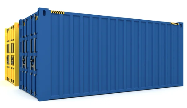 3D obrázek nákladní kontejnery, izolované na bílém — Stock fotografie