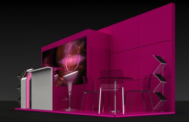 Sergi stand 3D resimde kara günü