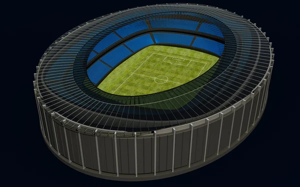 3D απεικόνιση ενός γηπέδου ποδοσφαίρου — Φωτογραφία Αρχείου