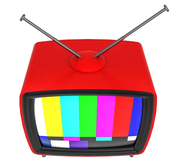 3D Illustration of old style red TV isolated on white — Stock Photo, Image