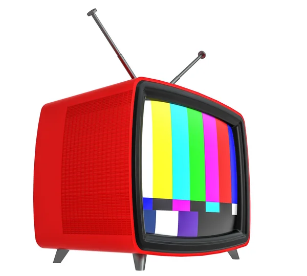 3D Illustration of old style red TV isolated on white — Stock Photo, Image