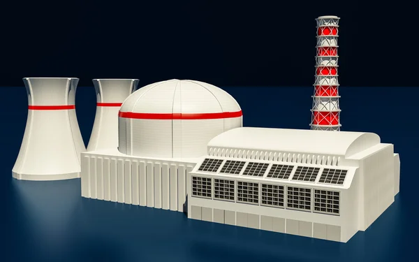 3D Illustration of Nuclear power station — Stock Photo, Image