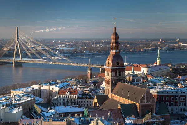 Latvias Capital - Riga van een birds eye view — Stockfoto