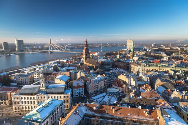 Latvias Capital - Riga van een birds eye view — Stockfoto
