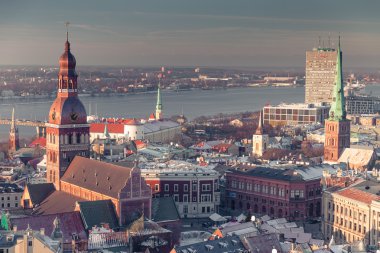 Latvias sermaye - Riga üzerinden bir kuş bakışı görünüme