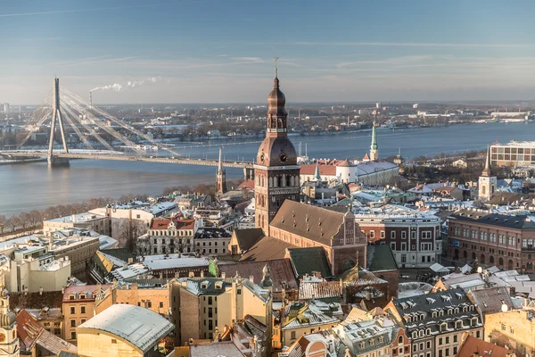 Latvias Capital - Riga van een birds eye view — Stockfoto