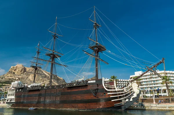 Moored Galleon Santisima Trinidad, Alicante, Spain — Stock Photo, Image