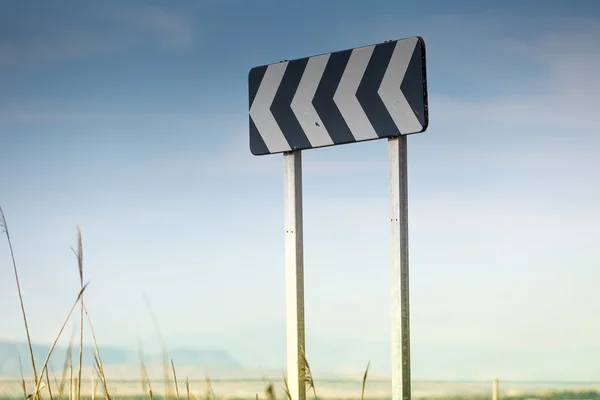 Traffic Curve Sign on the highway — Stock Photo, Image