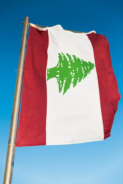 National flag of Lebanon on flagpole — Stock Photo, Image