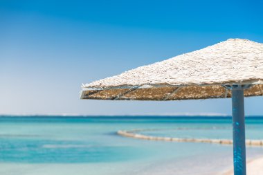 Tente şemsiye plajda