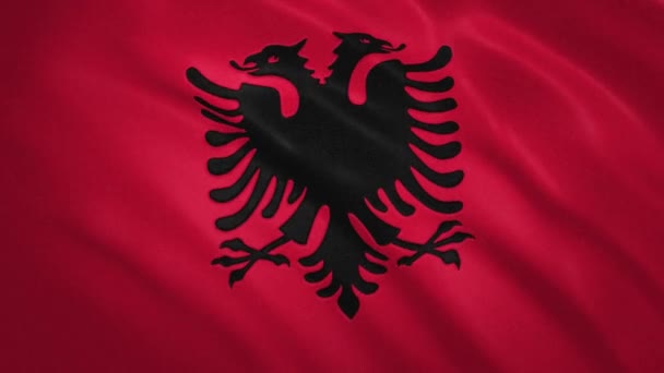 Αλβανία. Κυματιστό φόντο βίντεο σημαίας — Αρχείο Βίντεο